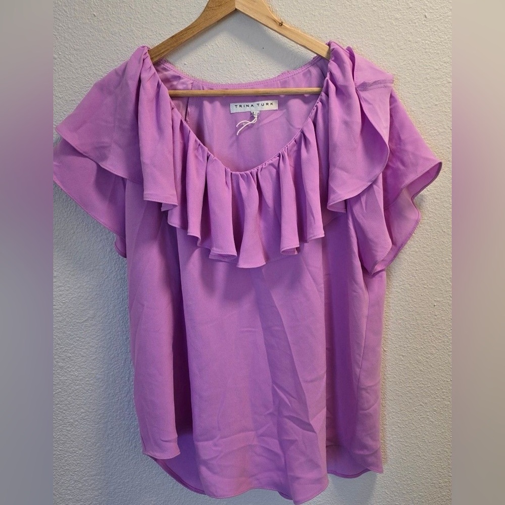 Trina Turk V-neck fringe women’s blouse